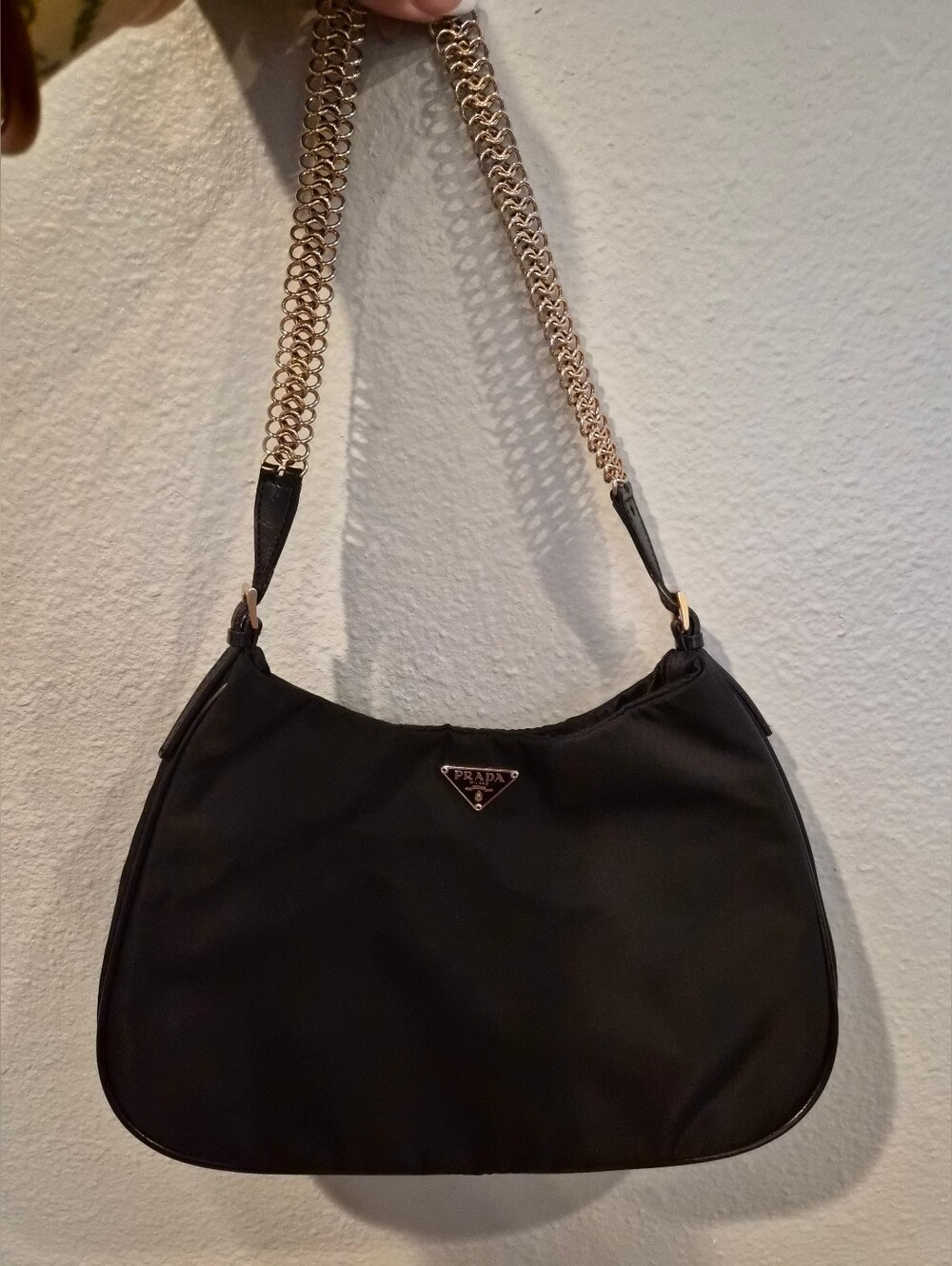 Vintage Prada Black Cleo Bag With Original Accessories